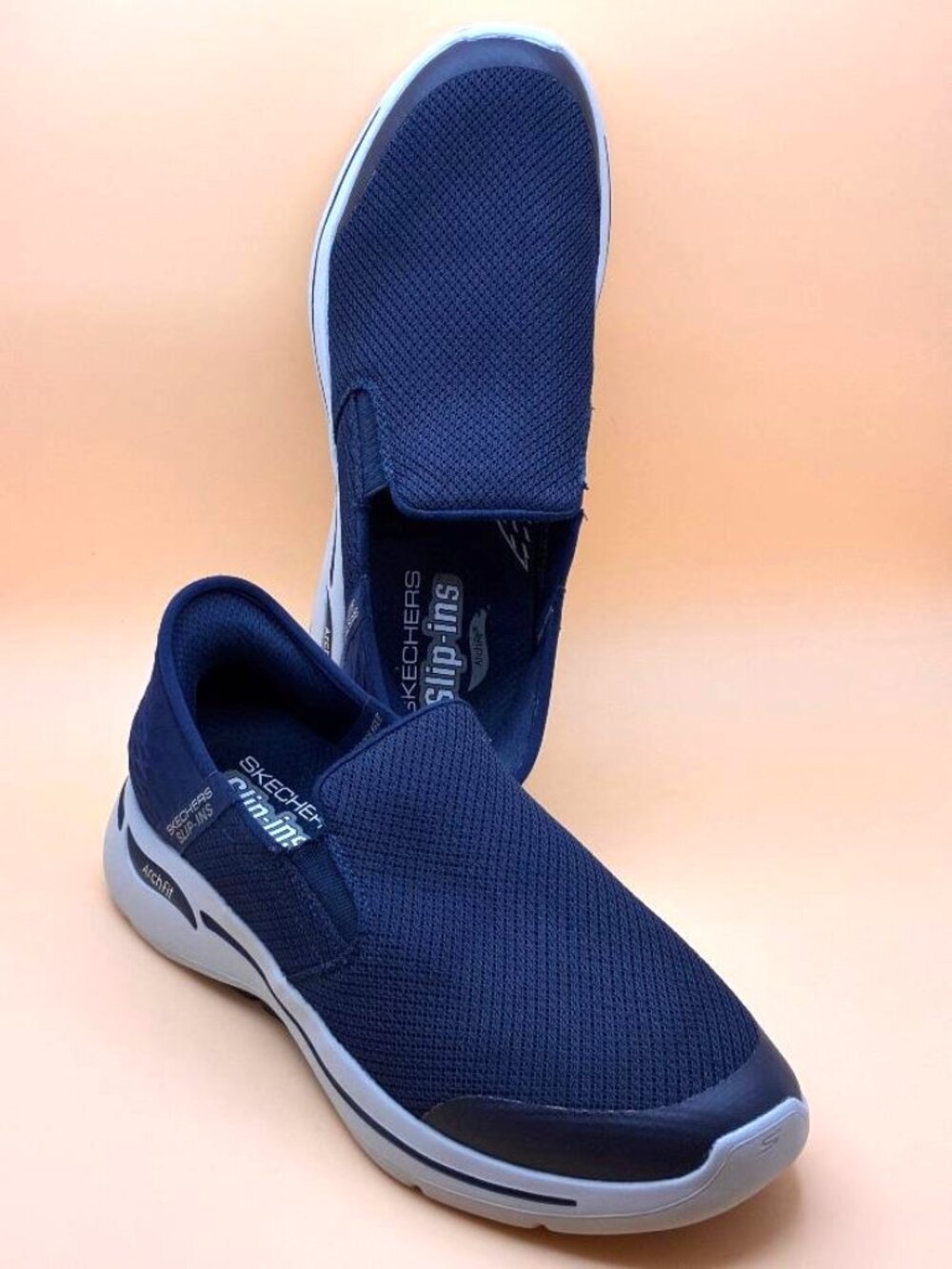 Skechers Slip-ins GoWalk ArchFit Navy Mesh Shoes Mens 8.5